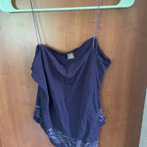 Banana Republic Blue Asymmetrical Sleeveless Camisole